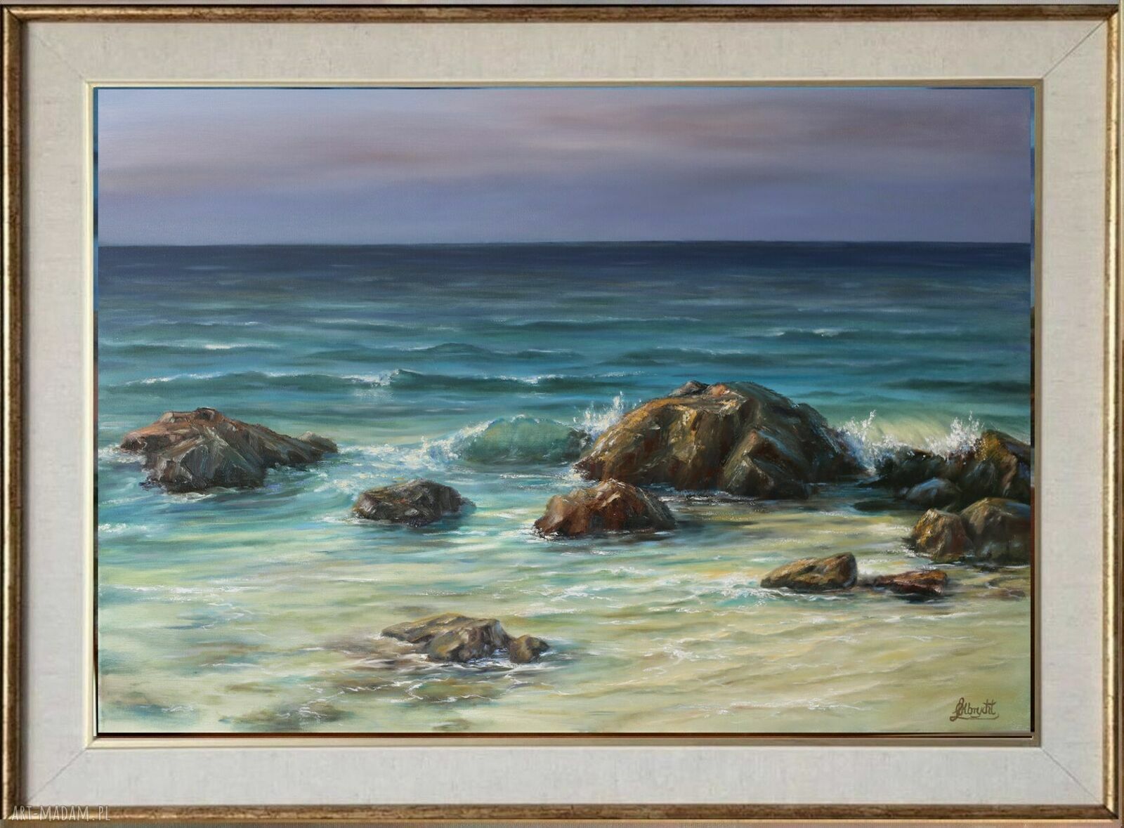 Morze - ręcznie malowany obraz olejny na płótnie 60x90 cm