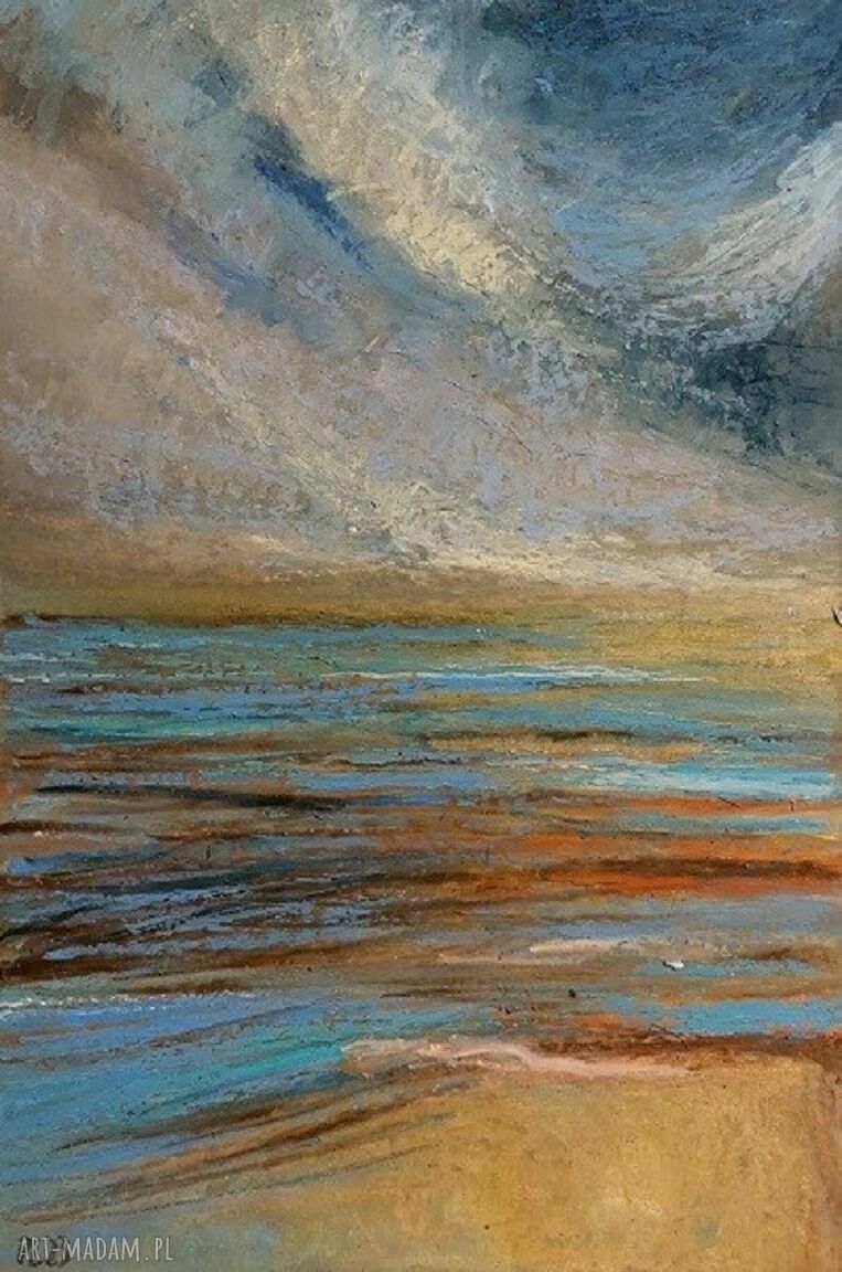 Morze - rysunek pastelami olejnymi A5 Paulina Lebida