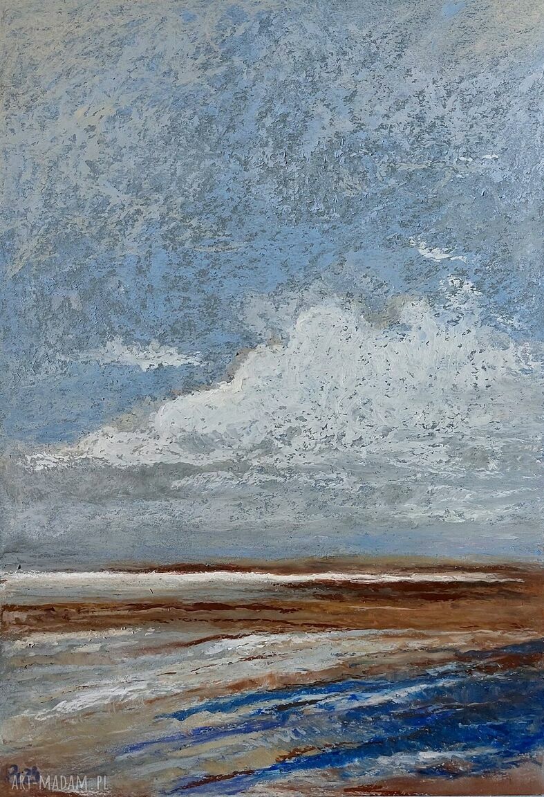 Morze - rysunek pastelami olejnymi (A4)