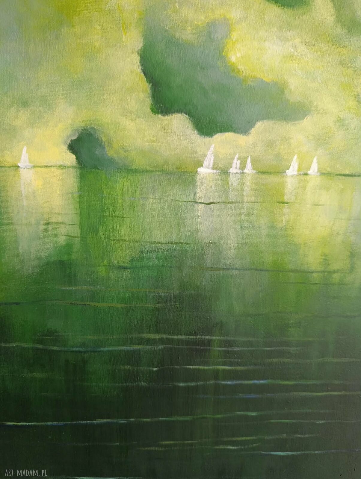 Morze w zieleniach - obraz akrylowy 50x40 cm