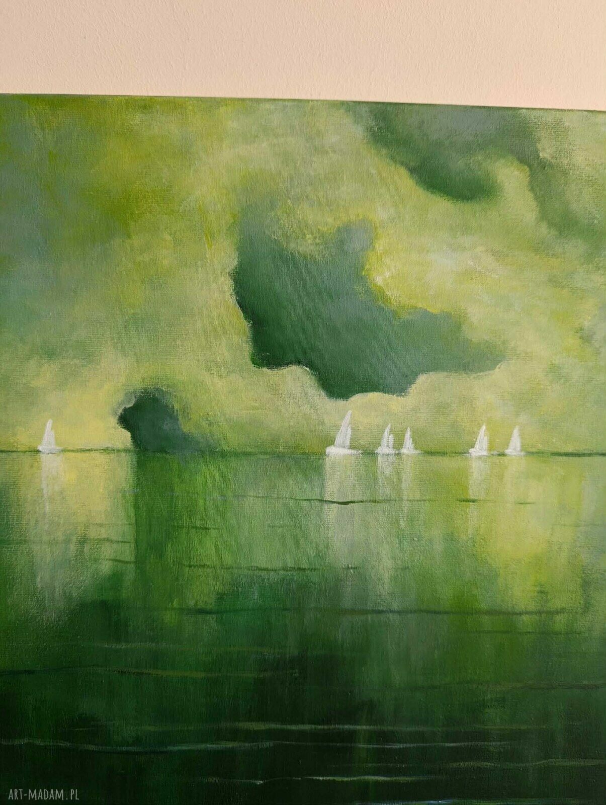 Morze w zieleniach - obraz akrylowy na płótnie 50 x 40 cm