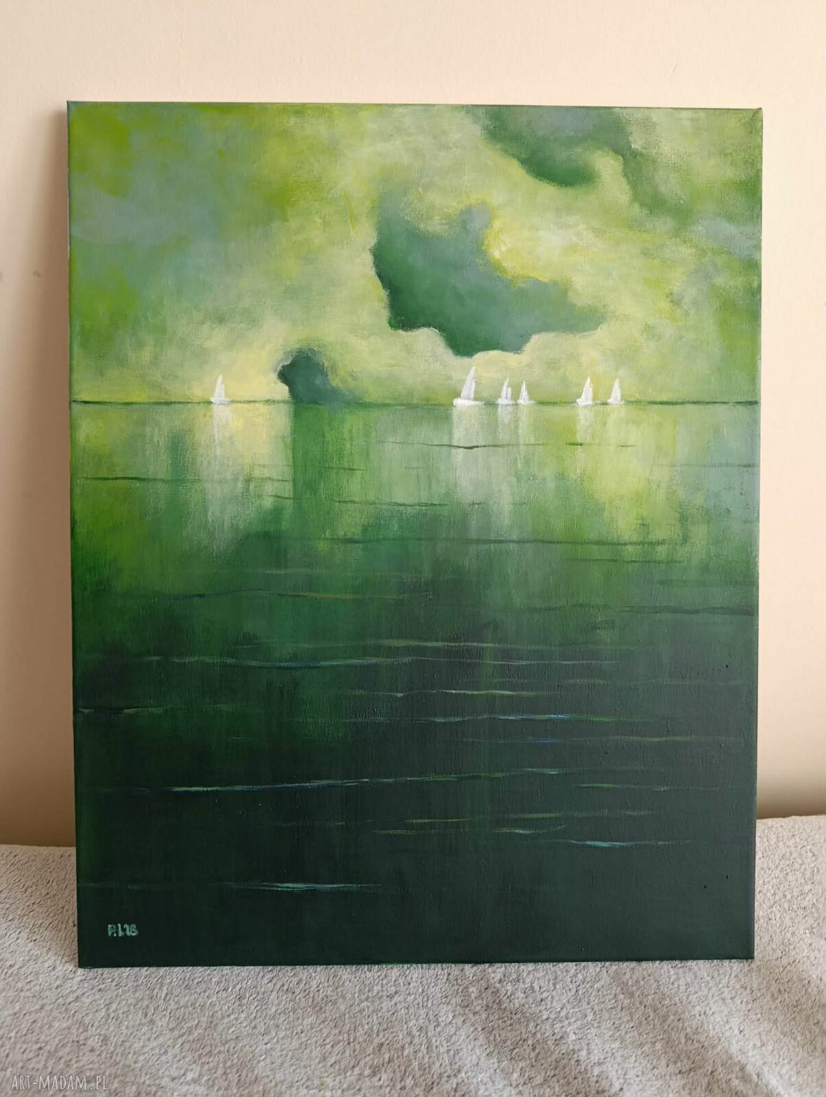 Morze w zieleniach - obraz akrylowy 50x40 cm