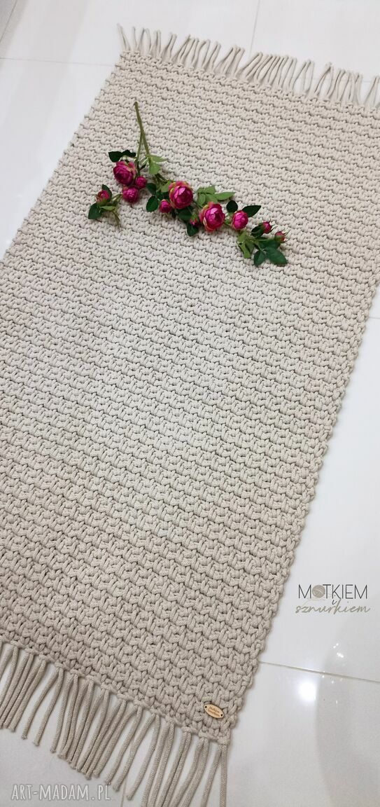 Dywan Mosses 60x120 cm ze sznurka bawełnianego - mięta i szary