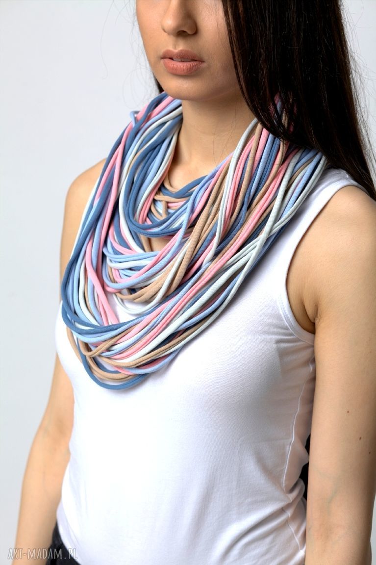 naszyjniki: naszyjnik dzianinowy pastelowy 7 HandMade