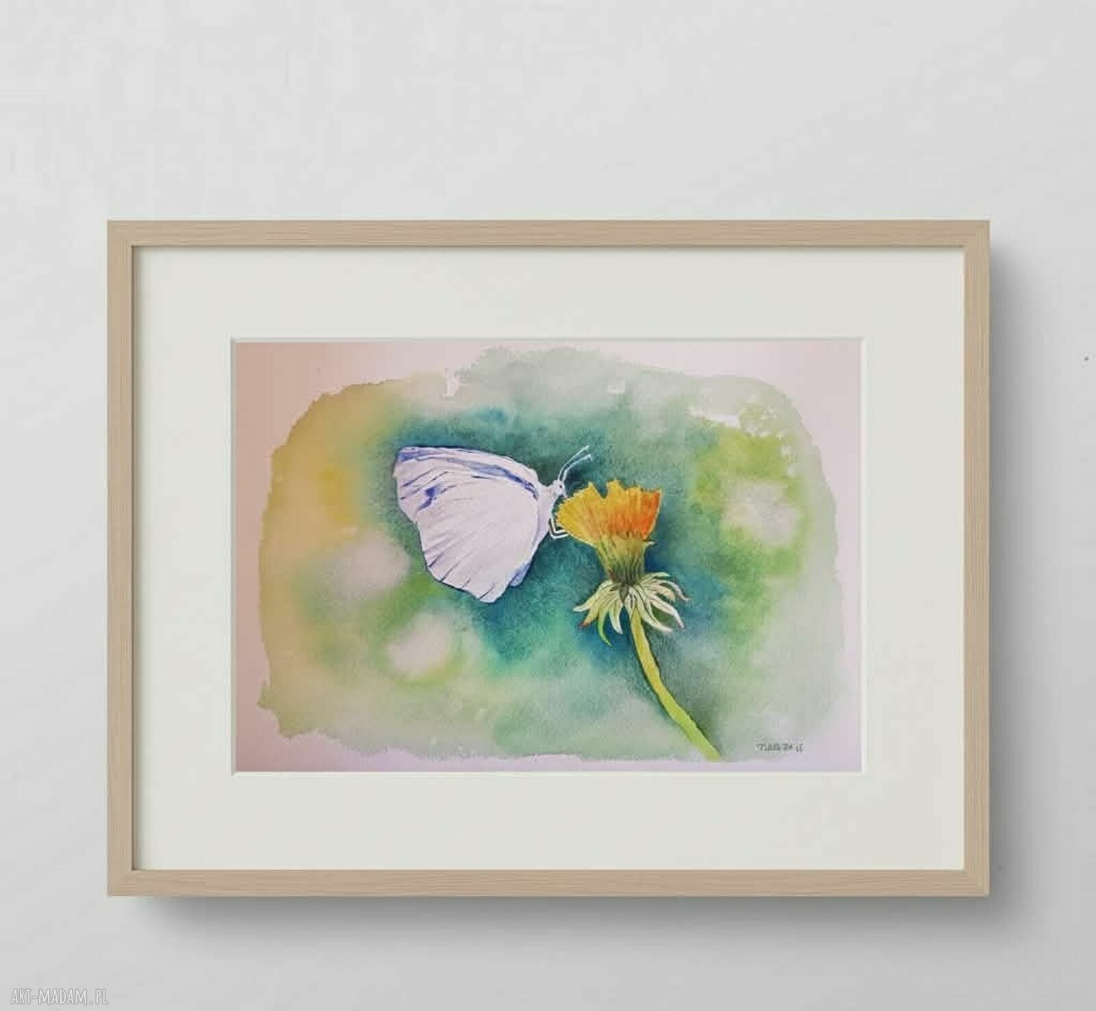 Oryginalna akwarela „Motyl” w formacie A4 - Paulina Lebida