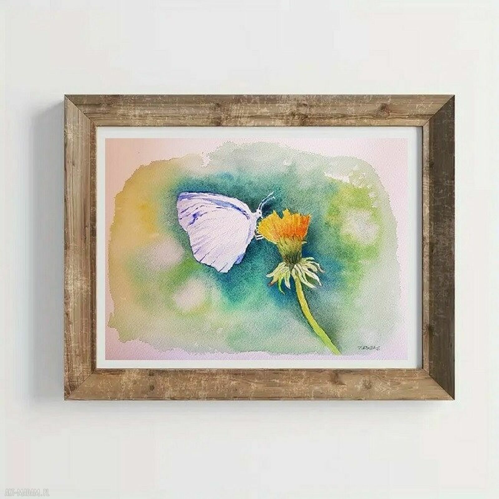 Oryginalna akwarela „Motyl” w formacie A4 - Paulina Lebida