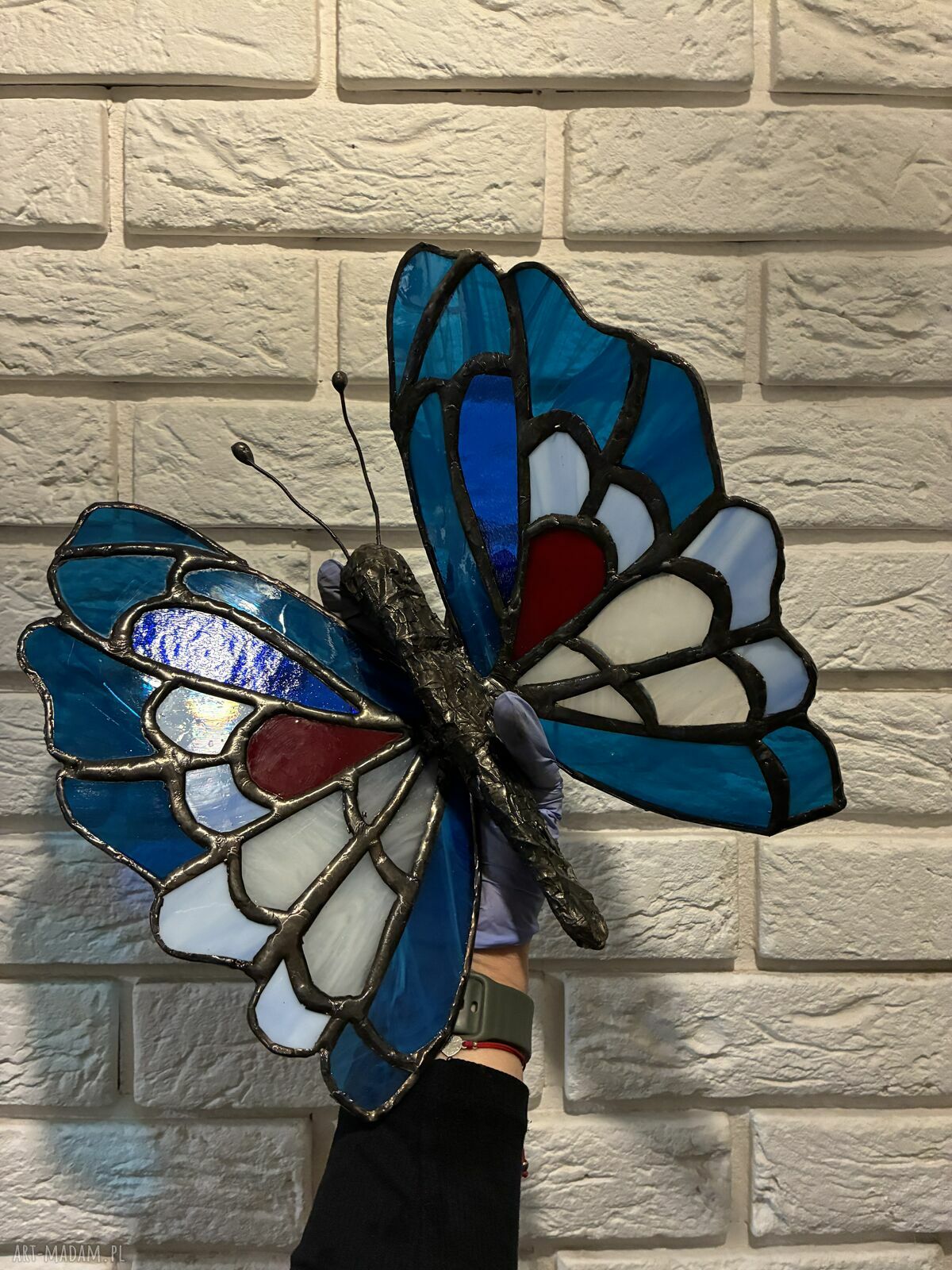 Motyl - witraż Tiffany na grób (handmade)