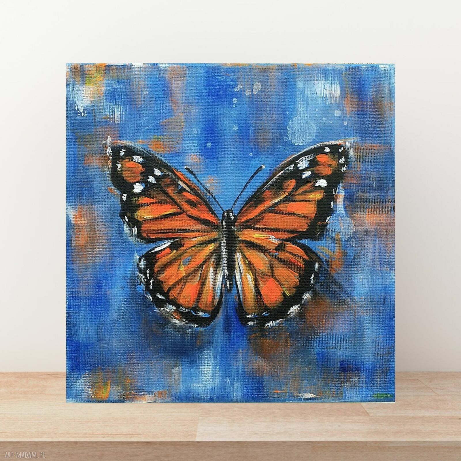 Motyl - obraz akrylowy 20x20 cm ręcznie malowany