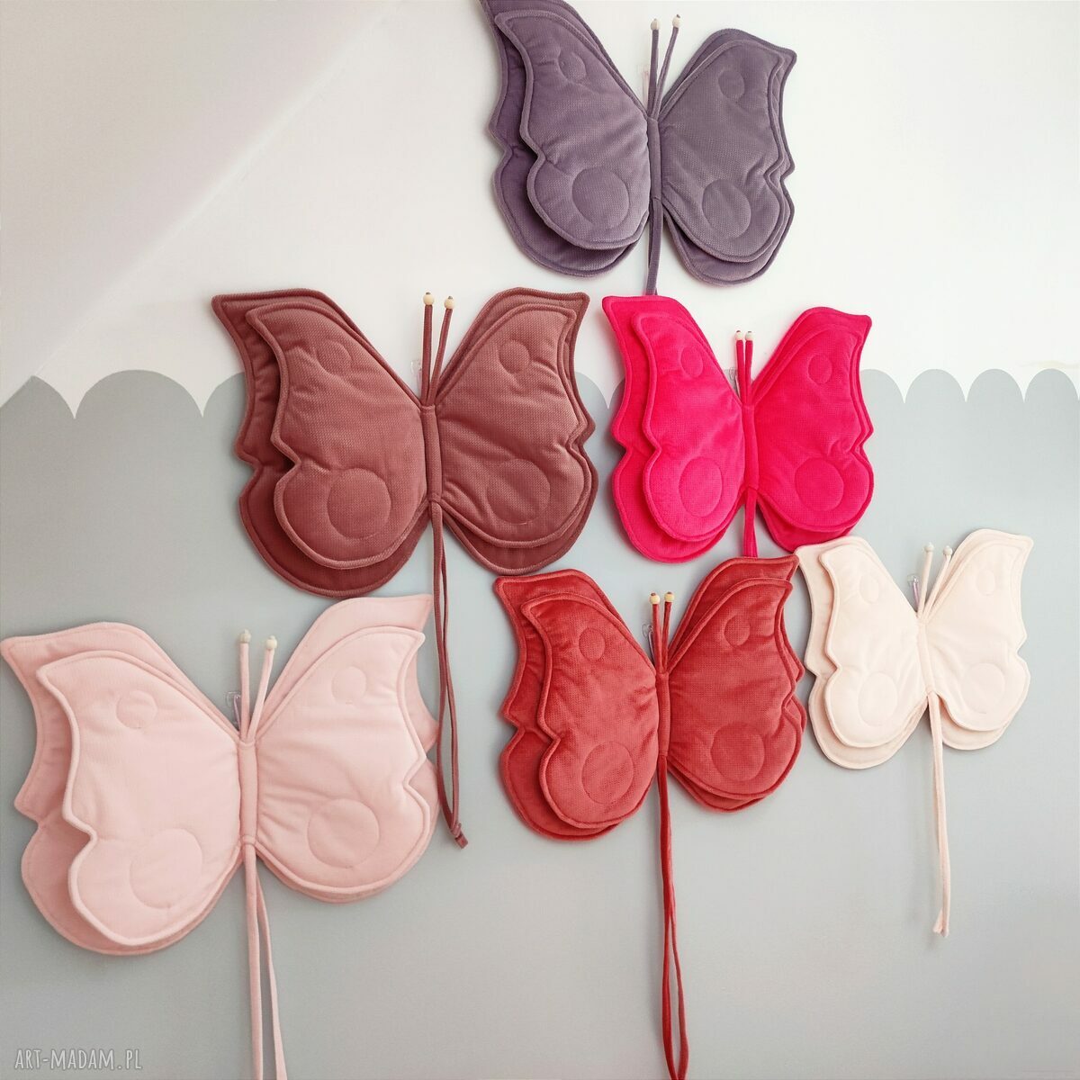 dla dziecka: Motyl ozdoba do pokoju dziewczynki fioletowy Handmade