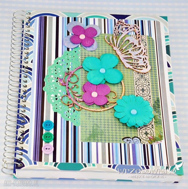 Motyli notatnik pamiętnik notes motyl scrapbooking niepowtarzalny