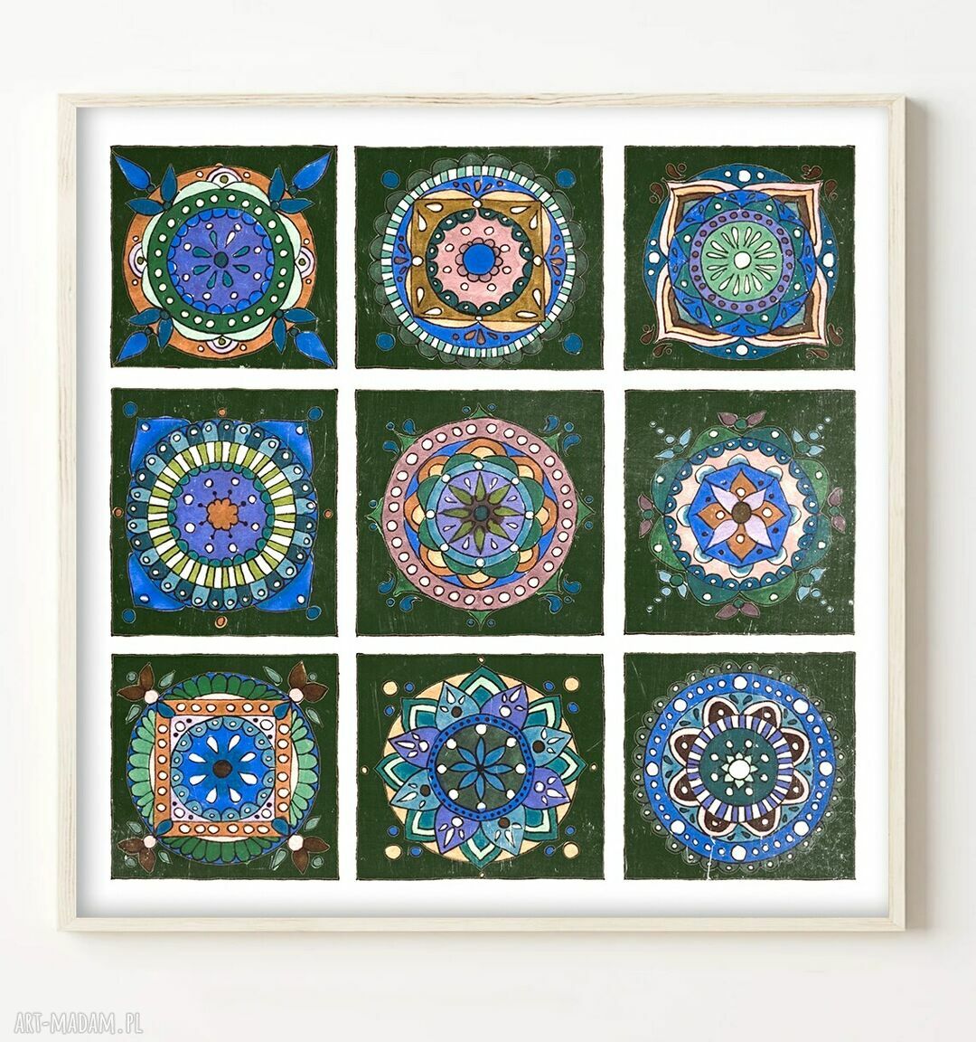 Mozaika mandali 50x50 cm - autorski plakat obraz