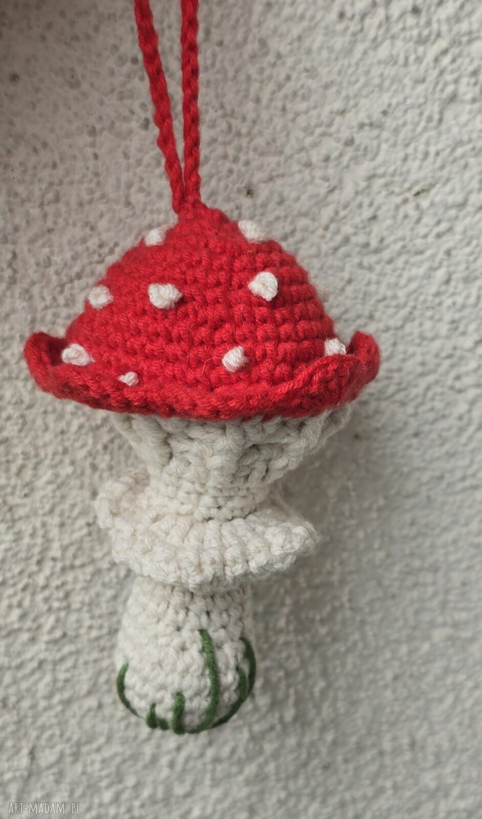 Ręcznie robiony muchomorek - brelok, zawieszka i ozdoba handmade