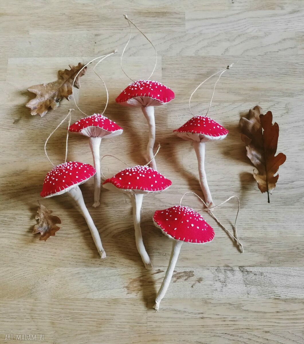 pomysł na upominki na święta: Muchomorki handmade zawieszki świąteczne na prezent