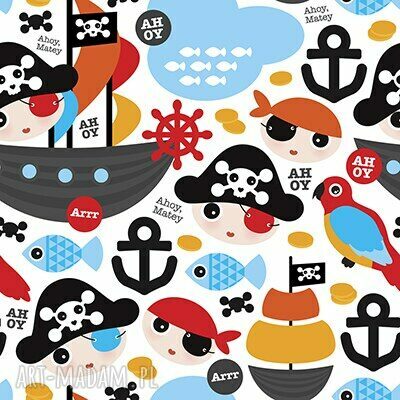 dla dziecka: MUFKA DO WÓZKA ocieplacz MINKY piraci / czerwony ręcznie zrobione