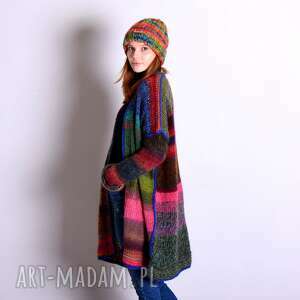 multicolor kardigan w stylu boho the wool art - kolorowe