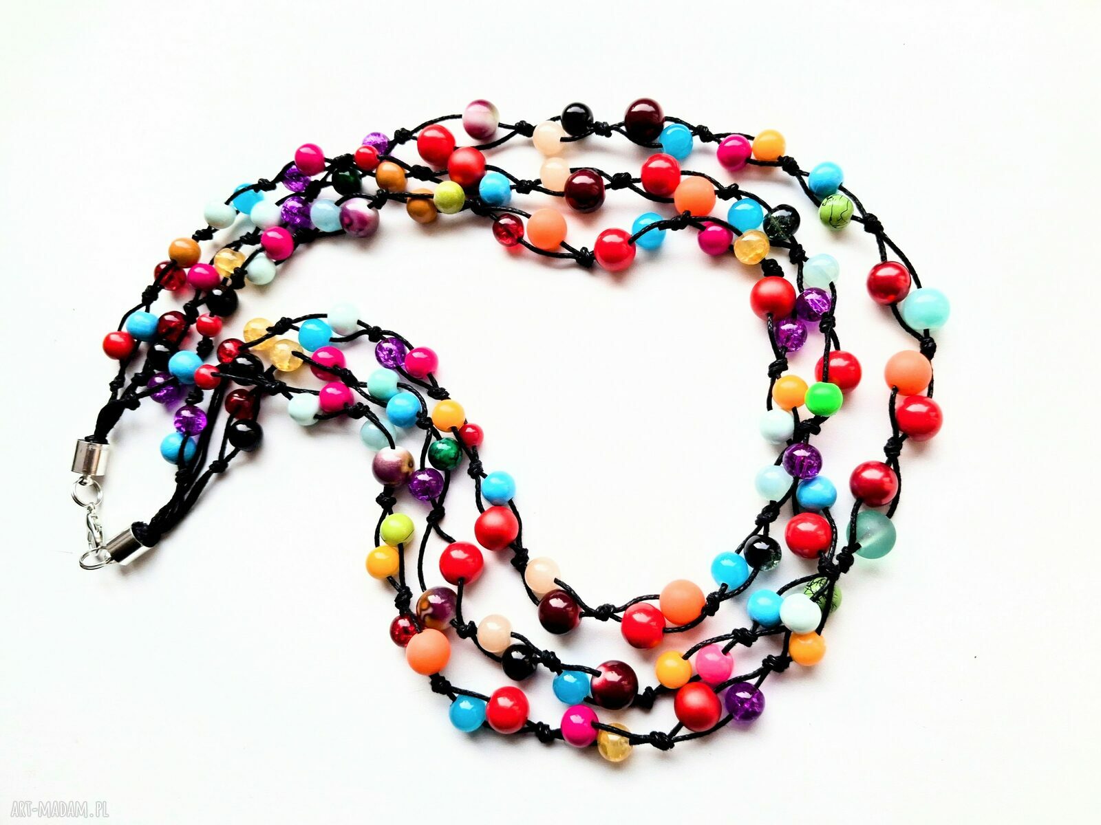 Multicolor naszyjnik ze sznurka i szkła Bajobongo