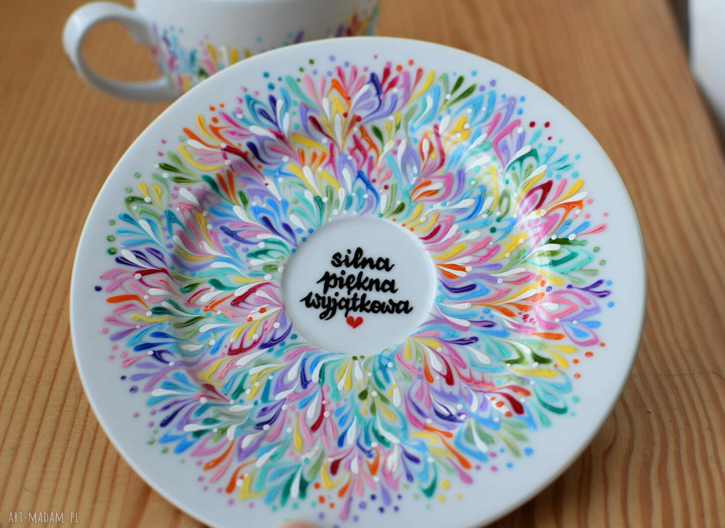 Filiżanka Multikolor 200 ml Porcelanowa Kolorowa dla Niej