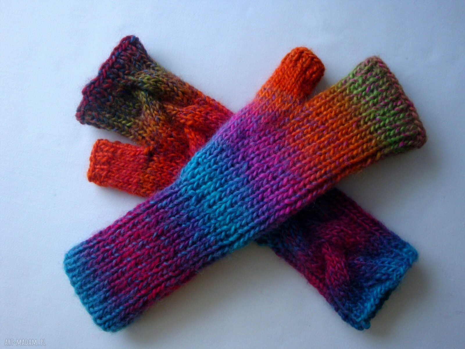 Kolorowe mitenki handmade w multikolor