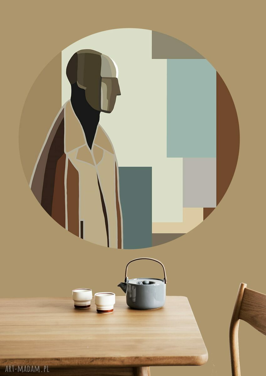 Mural DOTS BAUHAUS MAN - okrągła dekoracja ścienna