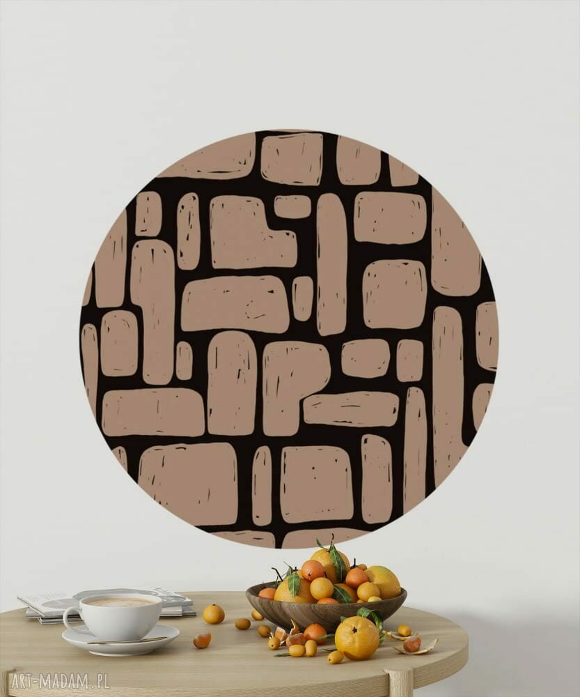Mural DOTS BRICK - okrągła dekoracja ścienna ø 115 cm