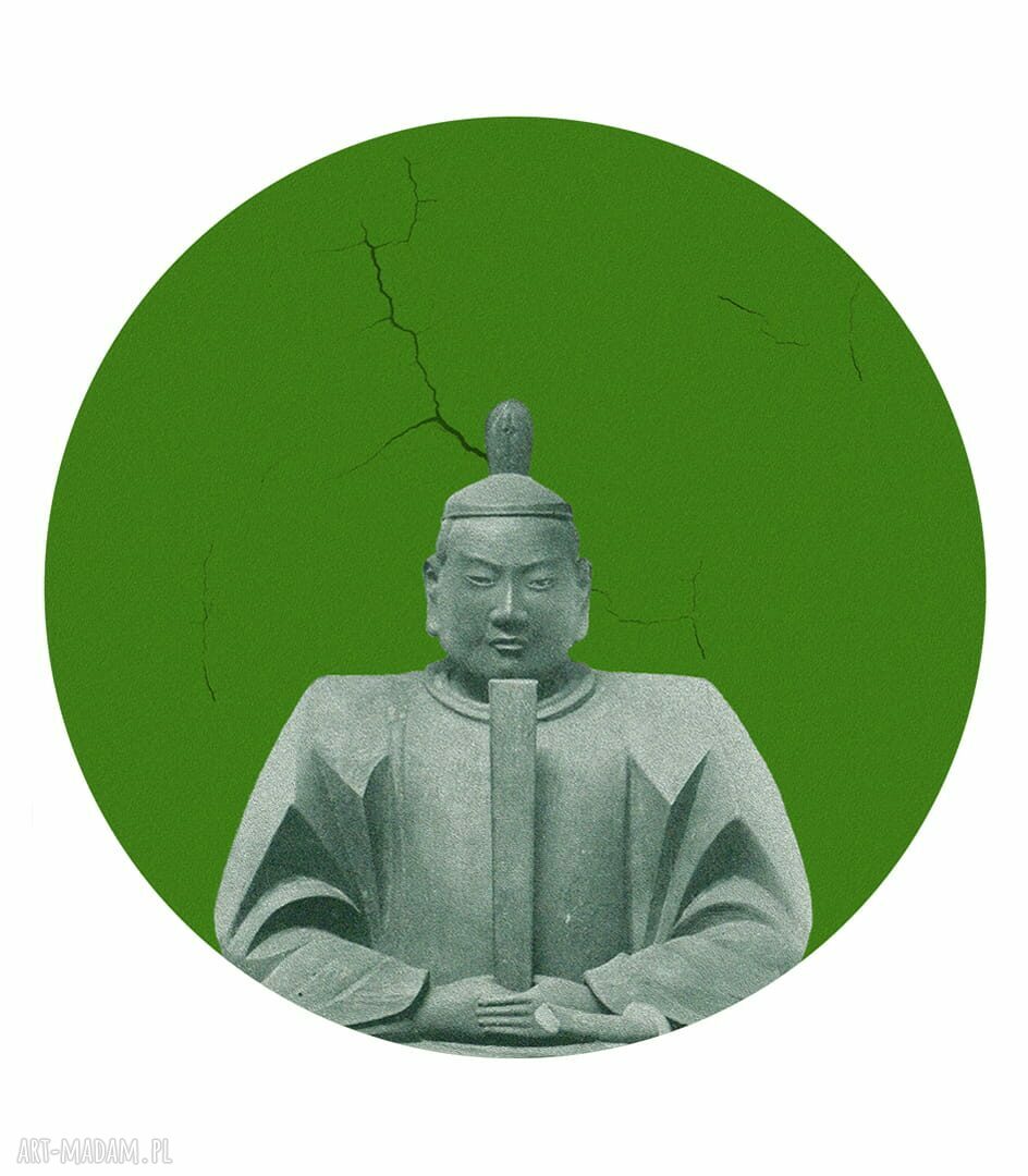 Mural DOTS Kusonoki ZIELONY - okrągła dekoracja ścienna (ø 115 cm)