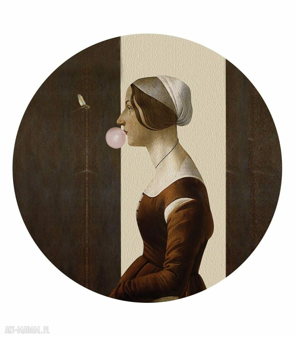 Mural DOTS Służebnica - okrągła dekoracja ścienna ø115 cm