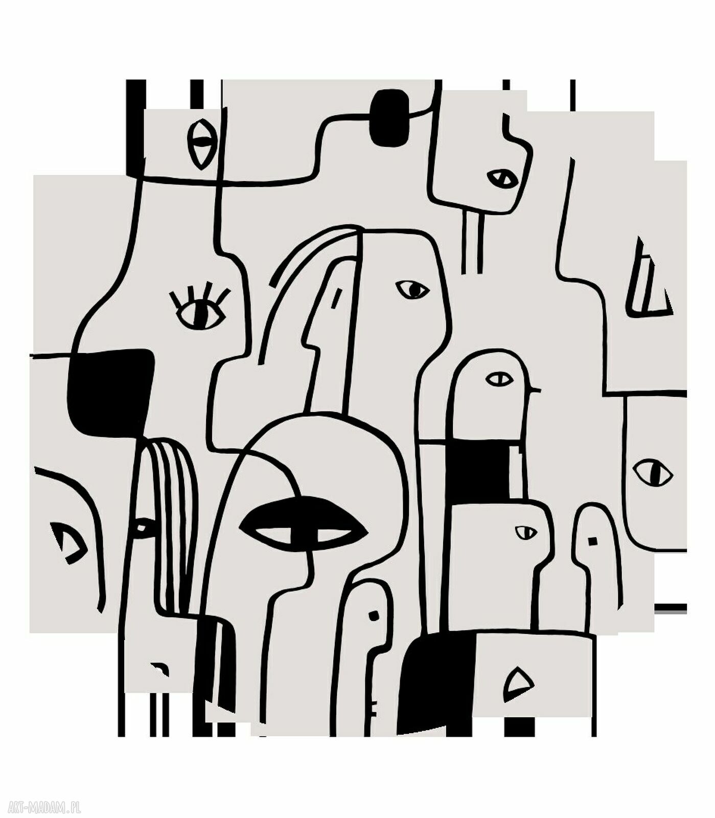 Mural DOTS PEOPLE BEIGE - okrągła dekoracja ścienna Wallstick