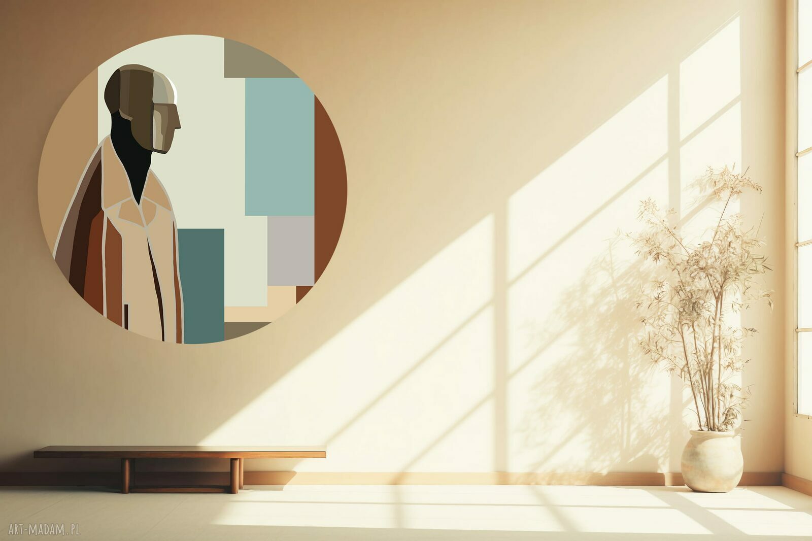 Mural DOTS BAUHAUS MAN - okrągła dekoracja ścienna