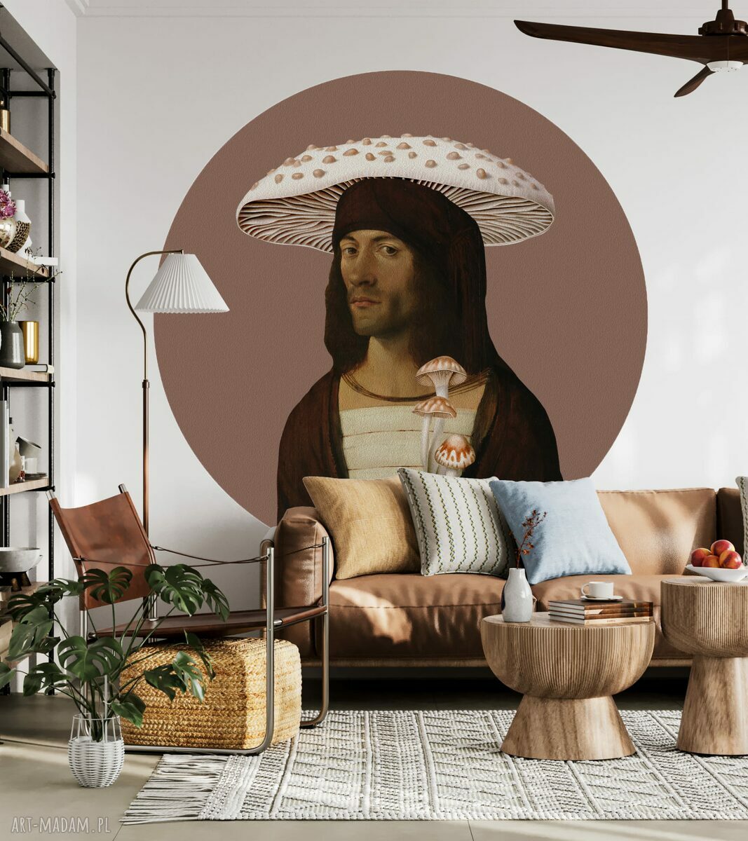 Mural DOTS “Pan Grzybek” - okrągła dekoracja ścienna Ø115 cm