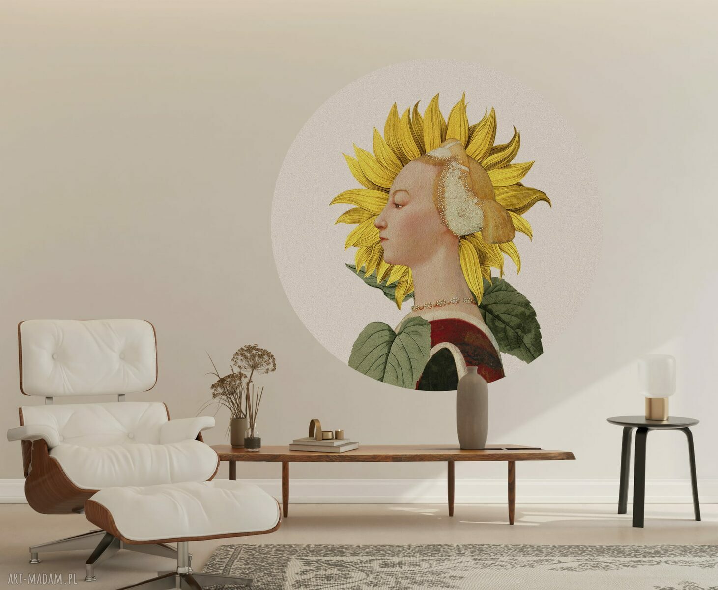 Mural DOTS Pani Słonecznik - okrągła dekoracja ścienna wallstick