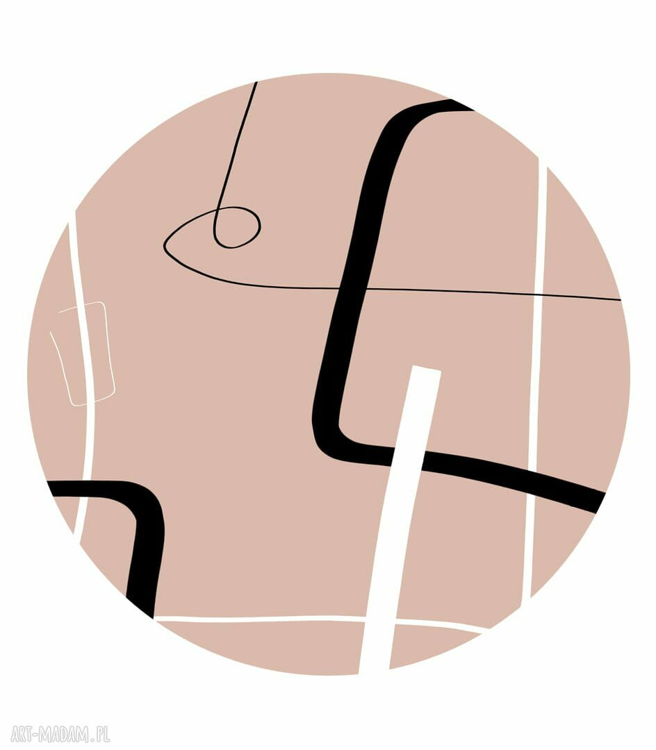 Mural DOTS Dancing Lines - okrągła dekoracja ścienna ø115 cm