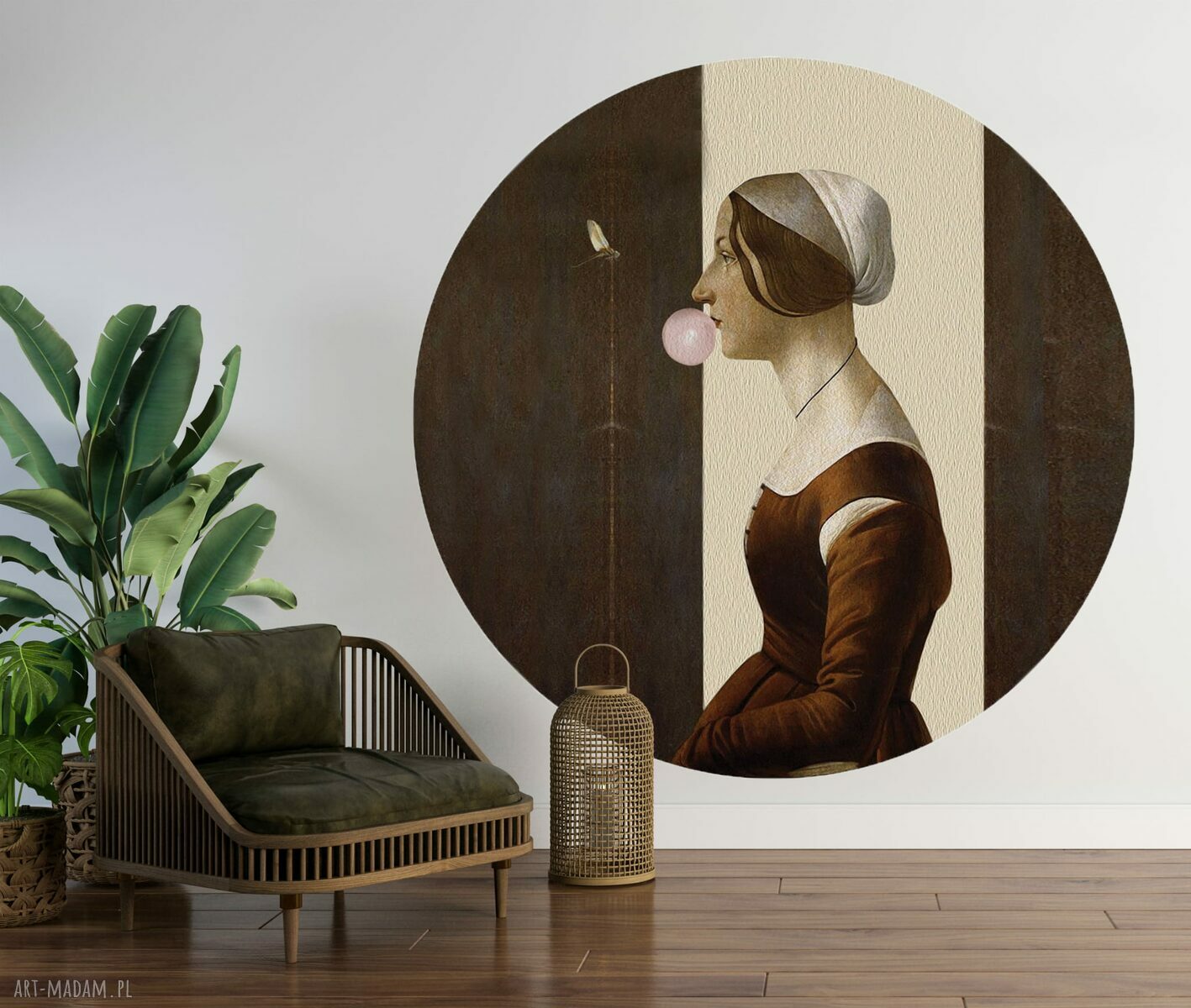 Mural DOTS Służebnica - okrągła dekoracja ścienna ø115 cm