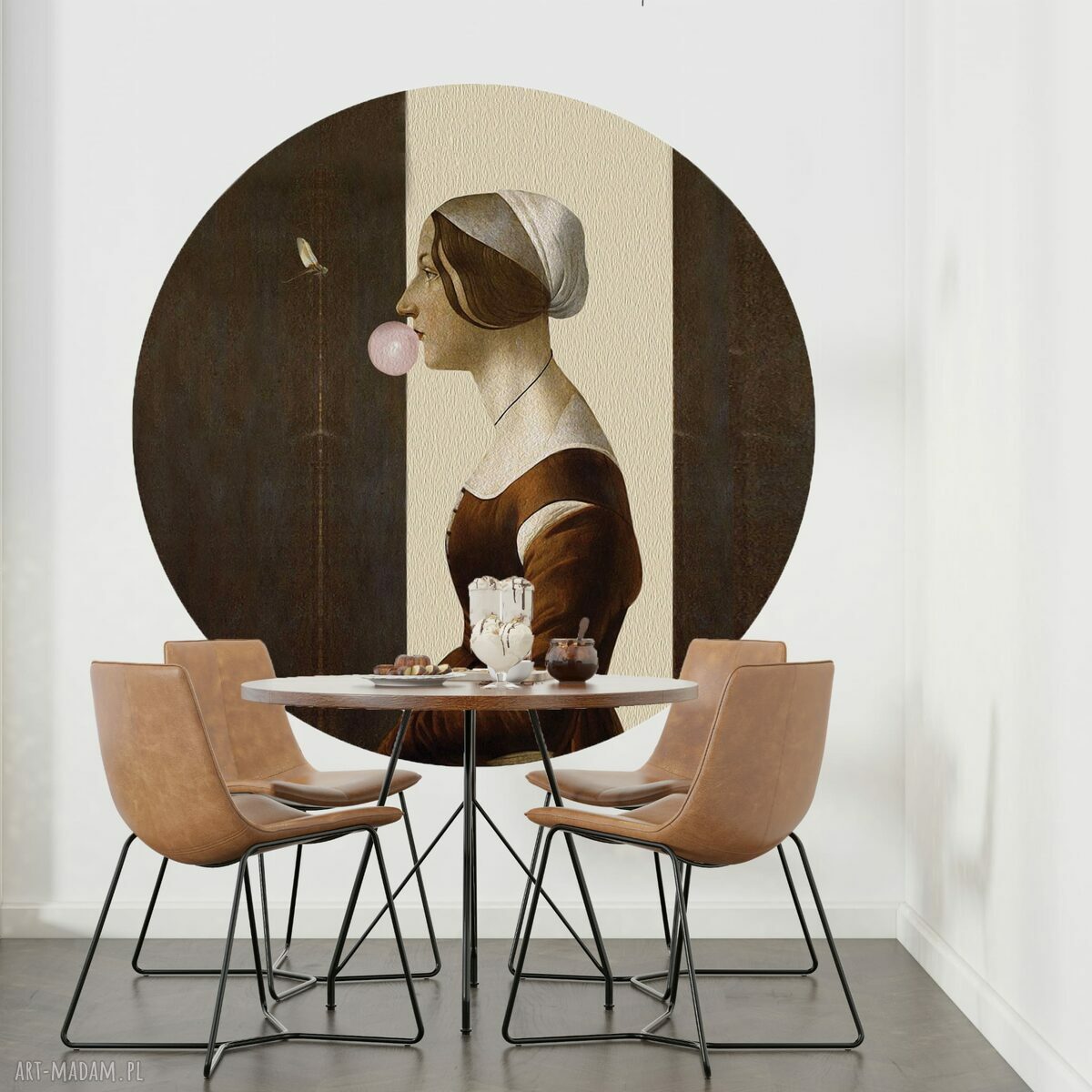 Mural DOTS Służebnica - okrągła dekoracja ścienna ø115 cm