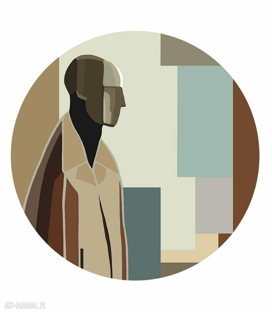 Mural DOTS BAUHAUS MAN - okrągła dekoracja ścienna