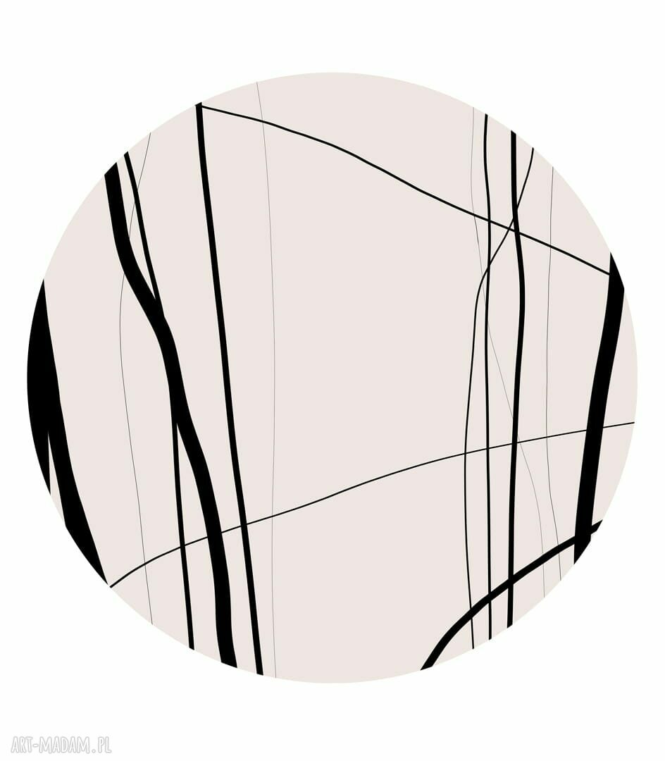 Mural DOTS LINES - okrągła dekoracja ścienna