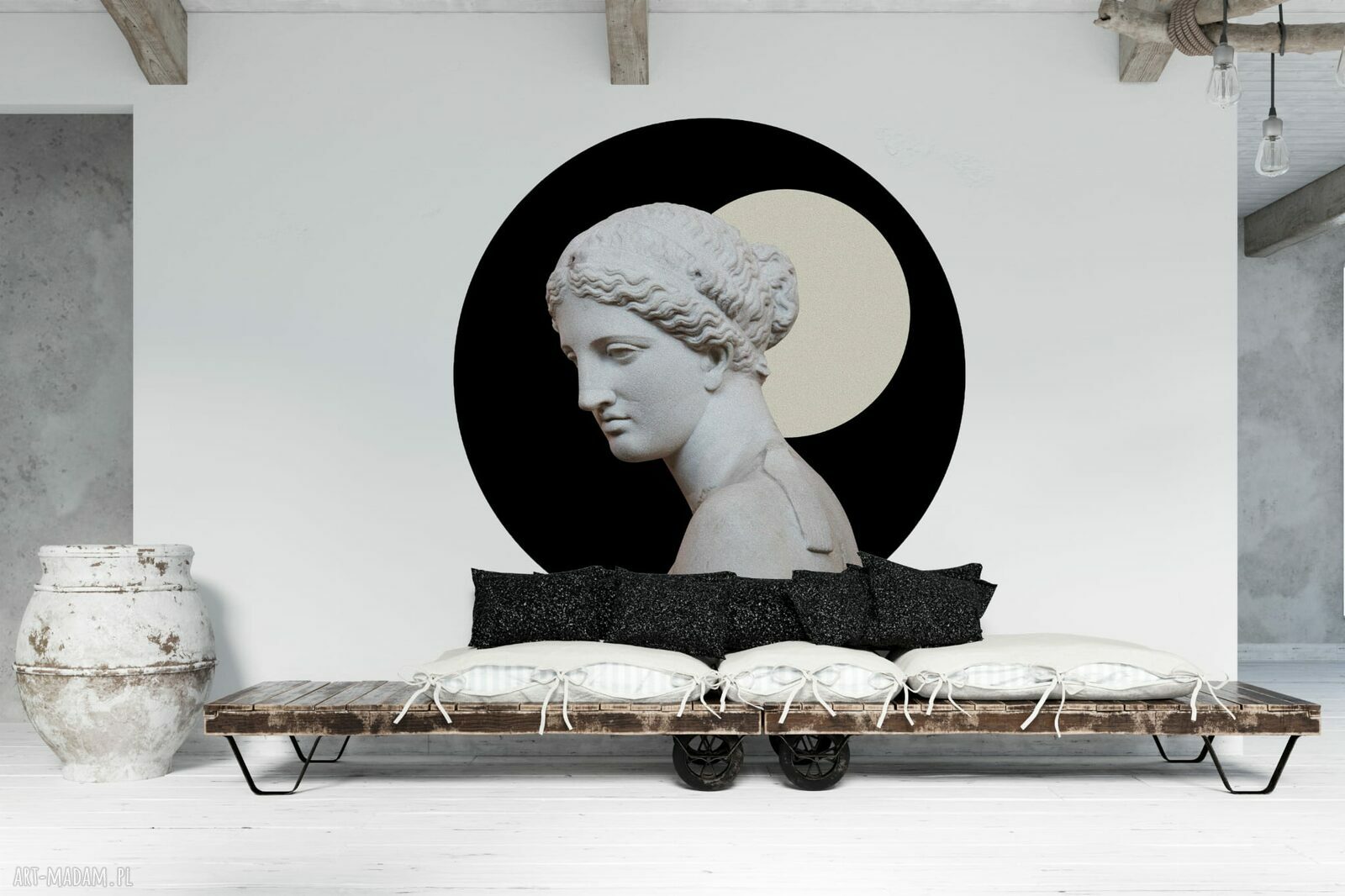 Mural DOTS Venus z księżycem - okrągła dekoracja ścienna wallstick ø115 cm