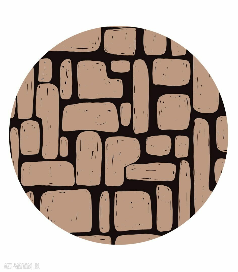 Mural DOTS BRICK - okrągła dekoracja ścienna ø 115 cm