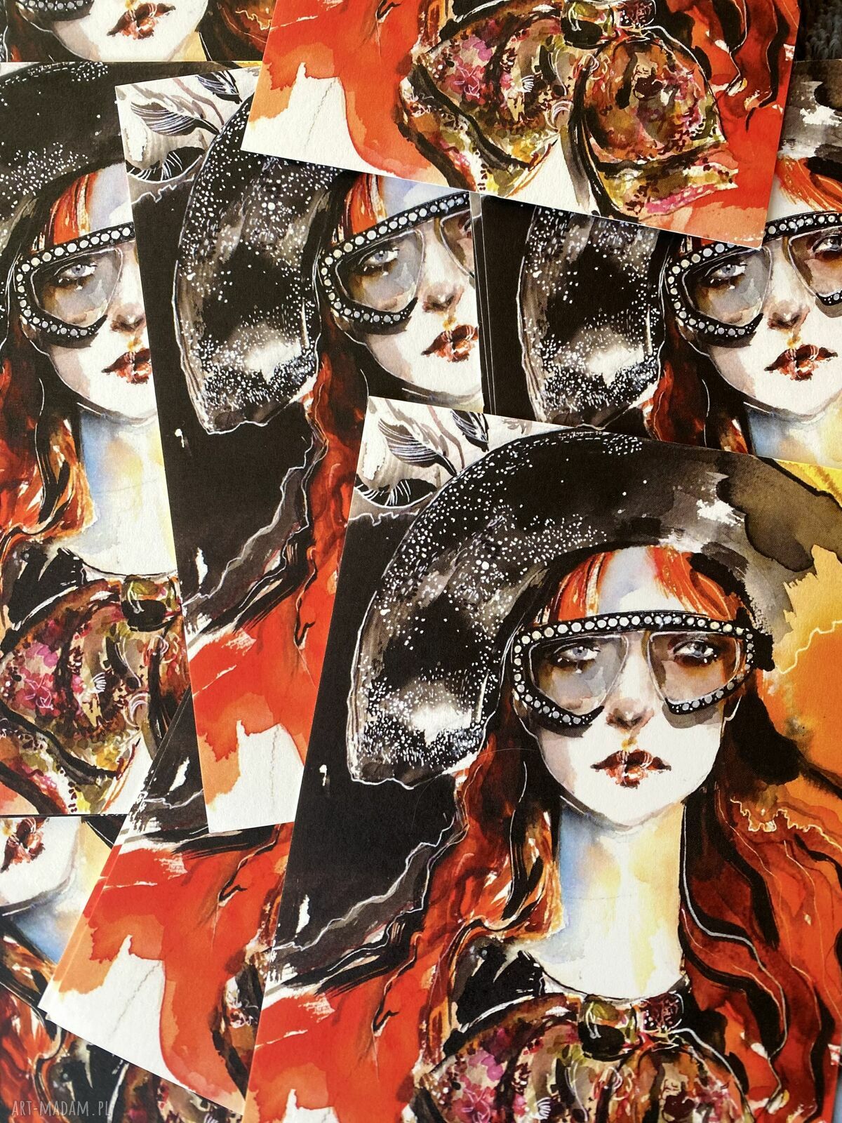 Muse 1: pocztówkowy plakat z ilustracją modową (105 x 148 mm)