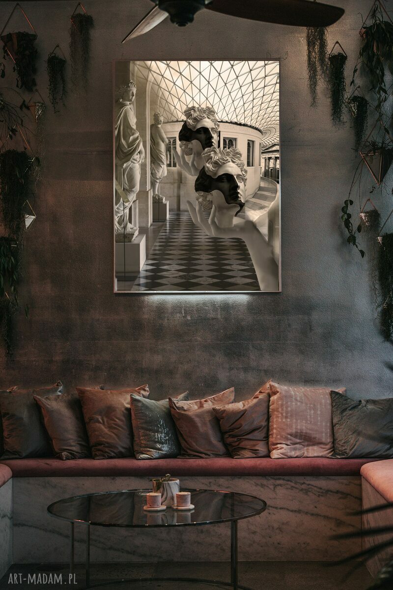 Grafika Museum - abstrakcyjna grafika 50x70 cm z czarną ramą
