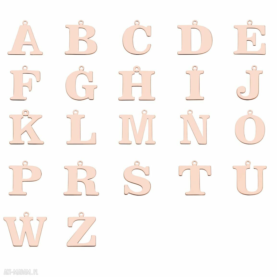 naszyjniki: Naszyjnik z dużą literą z różowego złota hand made