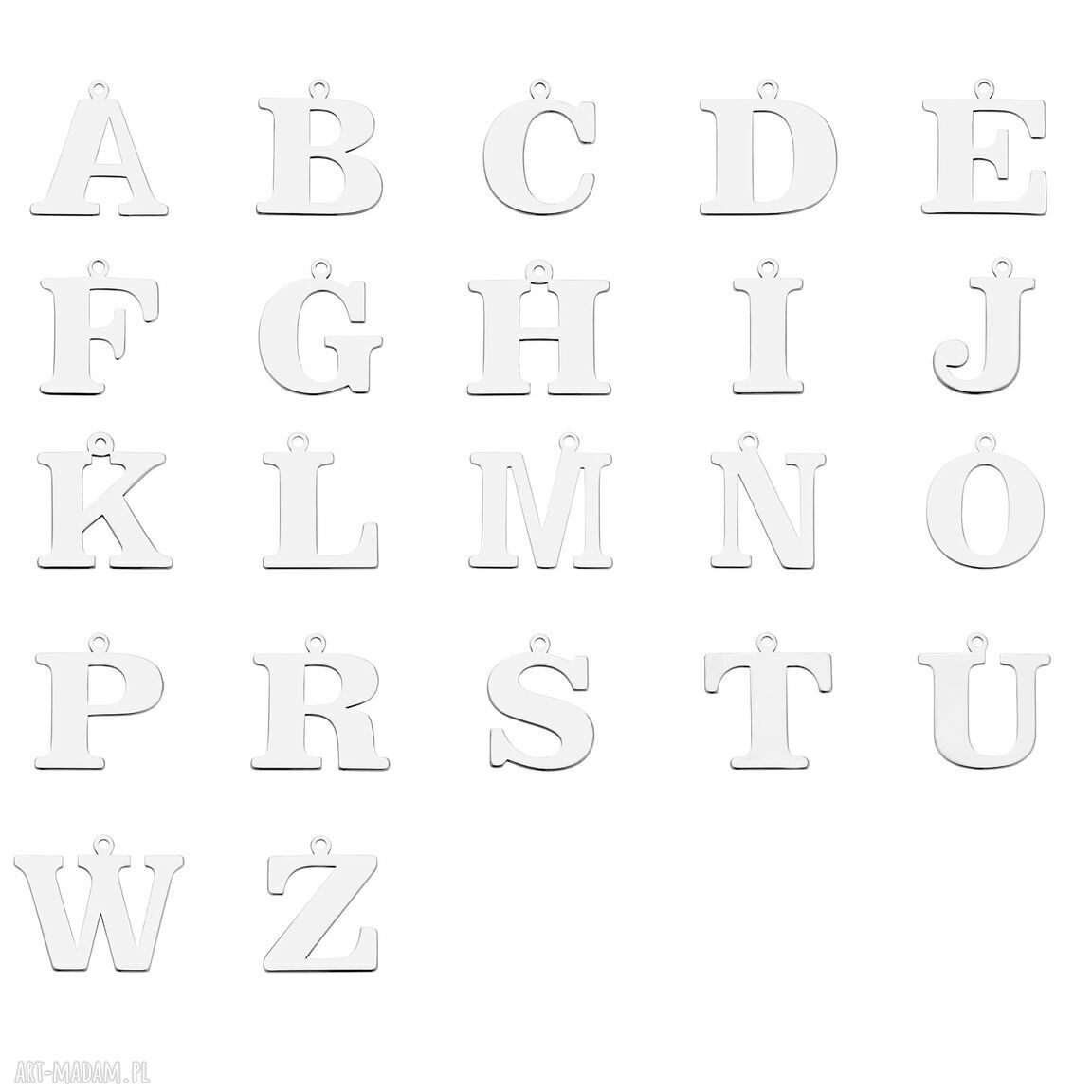 naszyjniki: Srebrny naszyjnik z dużą literą hand made