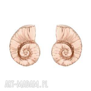 kolczyki muszle z różowego złota