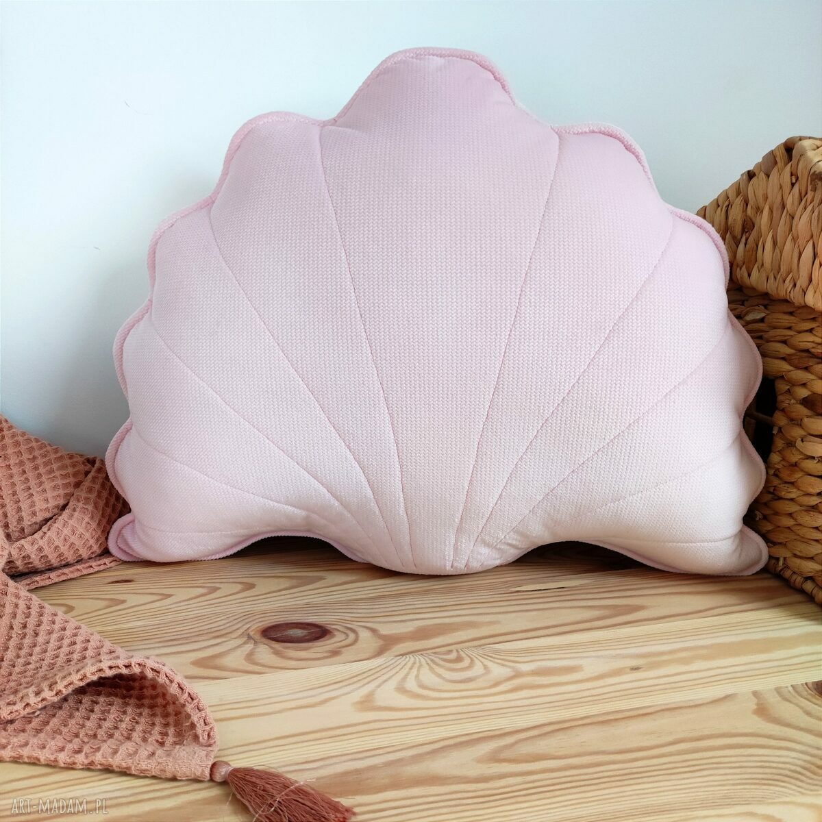 poduszki: Muszla poduszka dekoracja do salonu róż HandMade