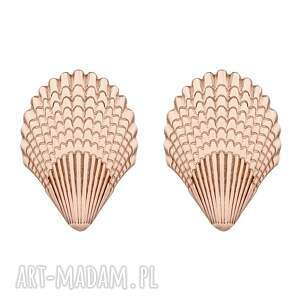 kolczyki muszle z różowego złota - pozłacane muszelki