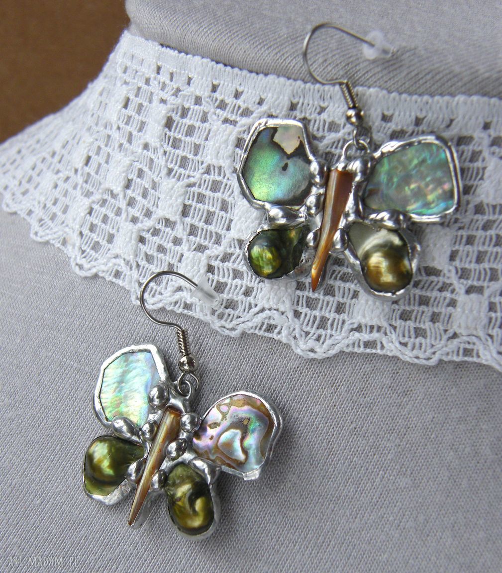 Kolczyki Motylki Jadeitowe Handmade - delikatne i eleganckie