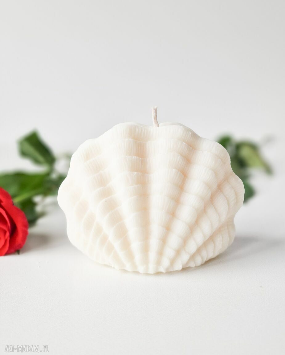 Ręcznie robiony świecznik muszla na tealight - dekoracja do sypialni w morskim klimacie
