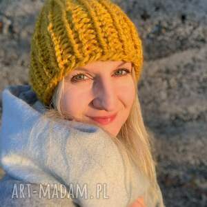 the wool art musztardowa czapka