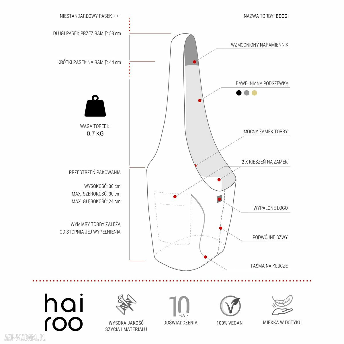 Musztardowa torba hobo boho w stylu hippie - vegan na ramię