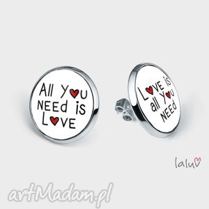 laluv kolczyki sztyfty all you need is love