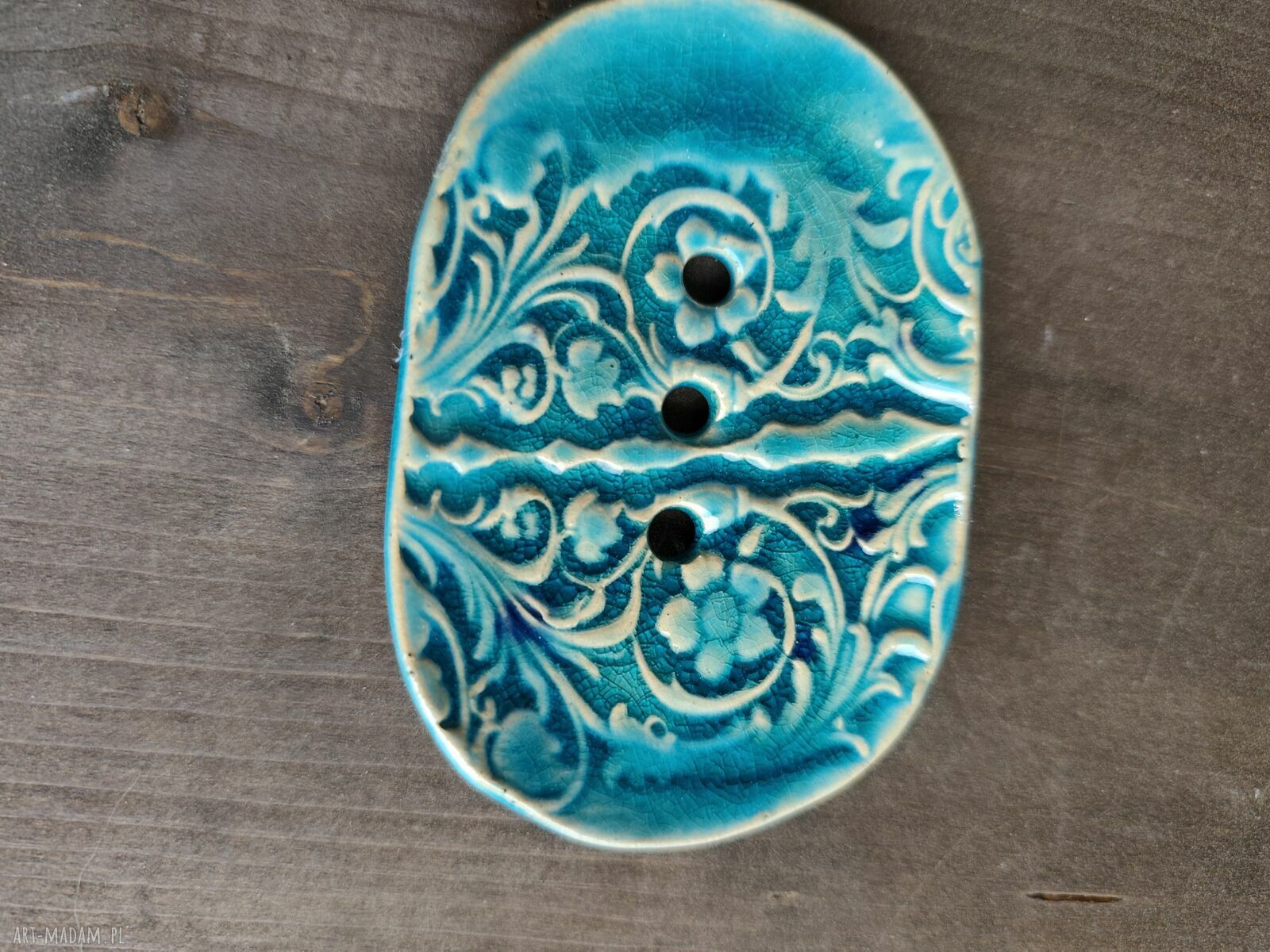 Mydelniczka ceramiczna „Wolna chwila” - ręcznie robiona do łazienki